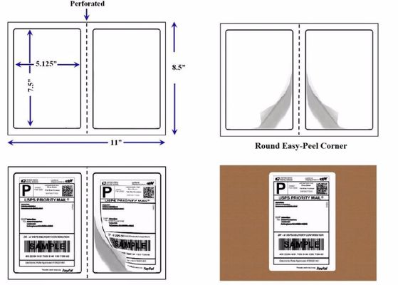 أبيض 8.5 × 11 سم أوراق لاصقة فارغة Woodfree ، أوراق لاصقة عادية
